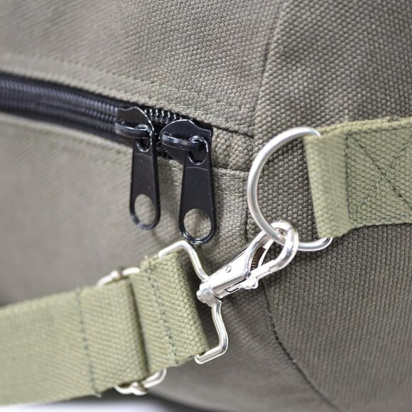 Waxed Canvas All Purpose Military Style Duffle Bag, Water-Resistant, Adjustable - Picture 3 of 12